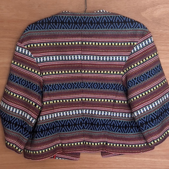 MaxMara Weekend multicolor woven jacket *AS IS* cropped pockets aztec southwest - Picture 7 of 9
